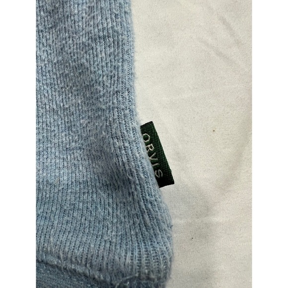 ORVIS Men's Large Light Blue 1/4 Zip Pullover Sweatshirt Embroidered Fish E12 - Picture 8 of 12